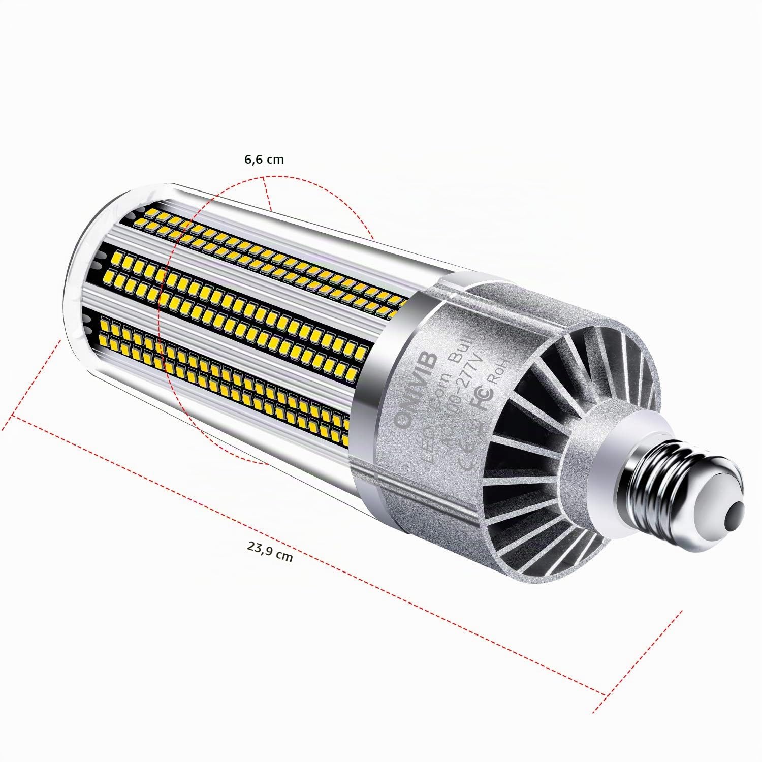 120W LED Mais lampen Glühbirnen, E27 mit E40 Mogul Sockeladapter, 14400 Lumen (1200W Äquivalent) 6500K kühles weißes, für großflächige kommerzielle Beleuchtung, Garage Warehouse Factory