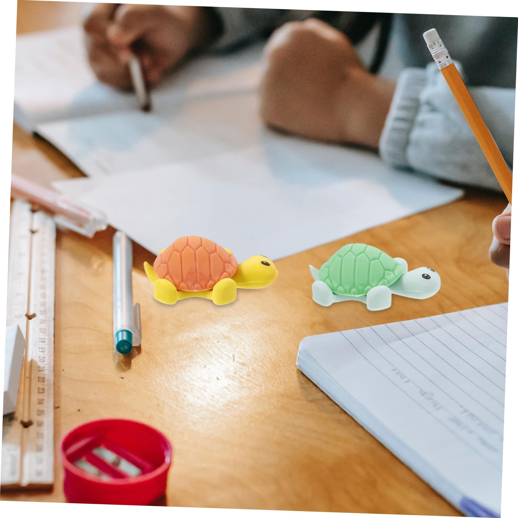 Gomme Scolaire en Caoutchouc Forme Tortue Créative 24 Pièces pour Étudiants et Designers Fournitures Dessin Écriture