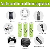 Vista 7 de Pilas Recargables Ni-MH AA, Batería Precargada de Alta Capacidad Doble A 1.2V para Luces Solares Exteriores (AA-600mAh-12pack)