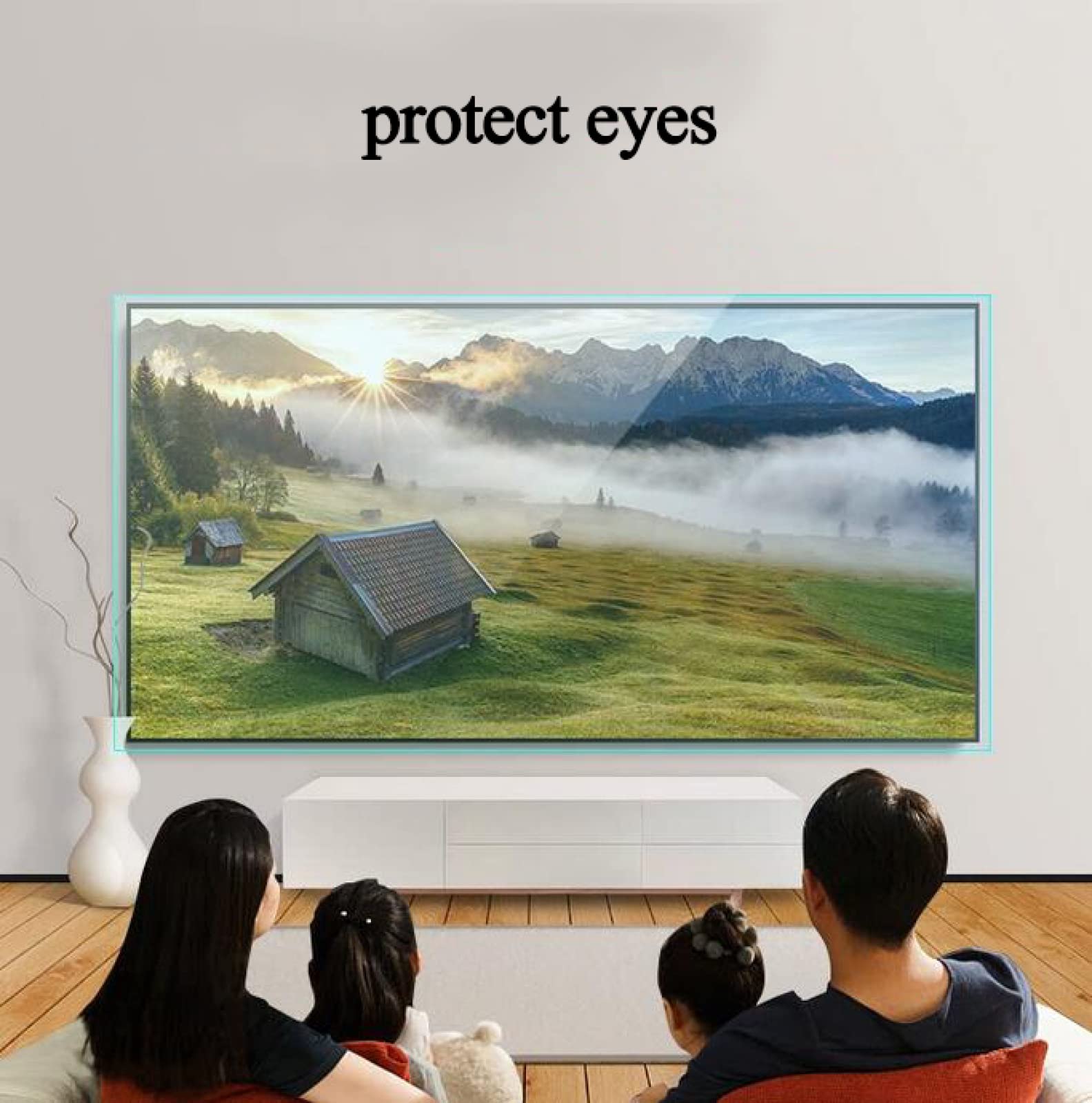 TV Entspiegelungsfolie Blendschutz, 50-55 Zoll Blendschutz Tv EntspiegelungsfolieAnti-Strahlung TV-SchutzfolieHelfen Sie Besser Zu Schlafen,Matte-55in(1221X689) mm