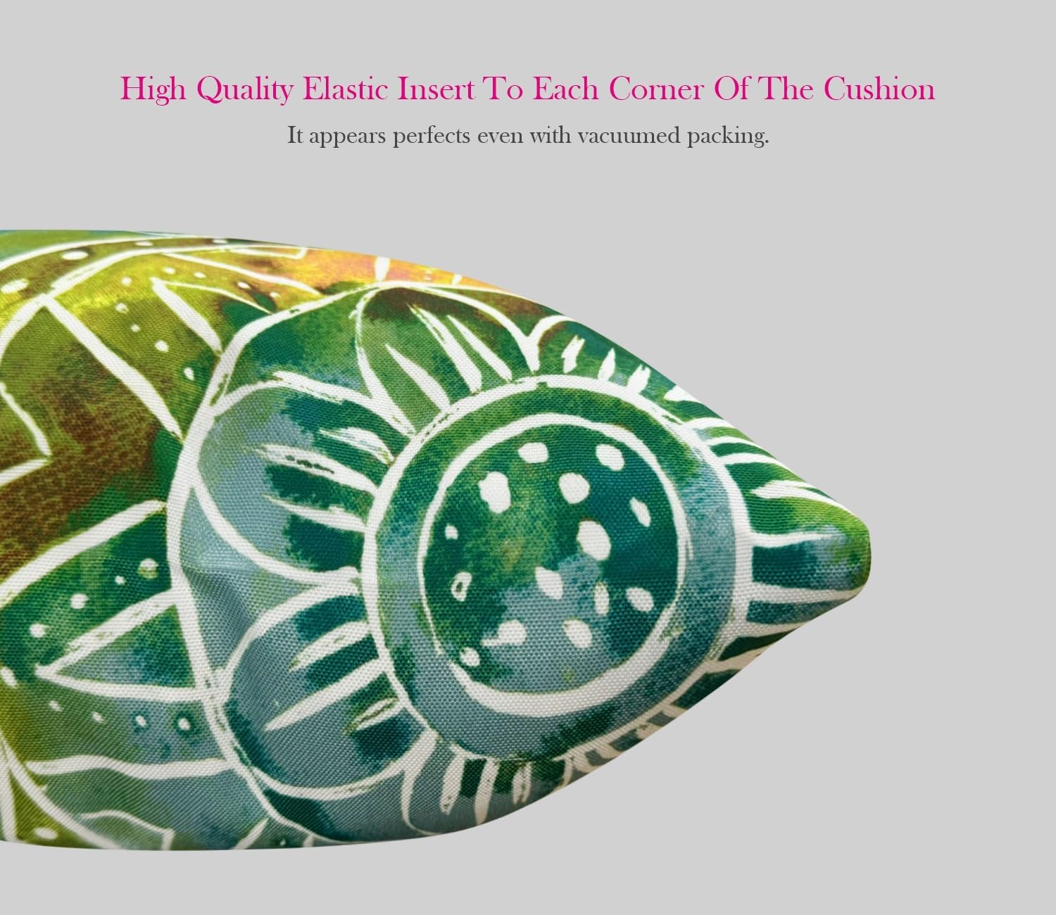Outdoor Waterproof Decorative Throw Pillows with Inserts for Patio Furniture, 18x18 Inch Fade Resistant Patio Garden Cushions for Couch Bed Sofa, Floral Green
