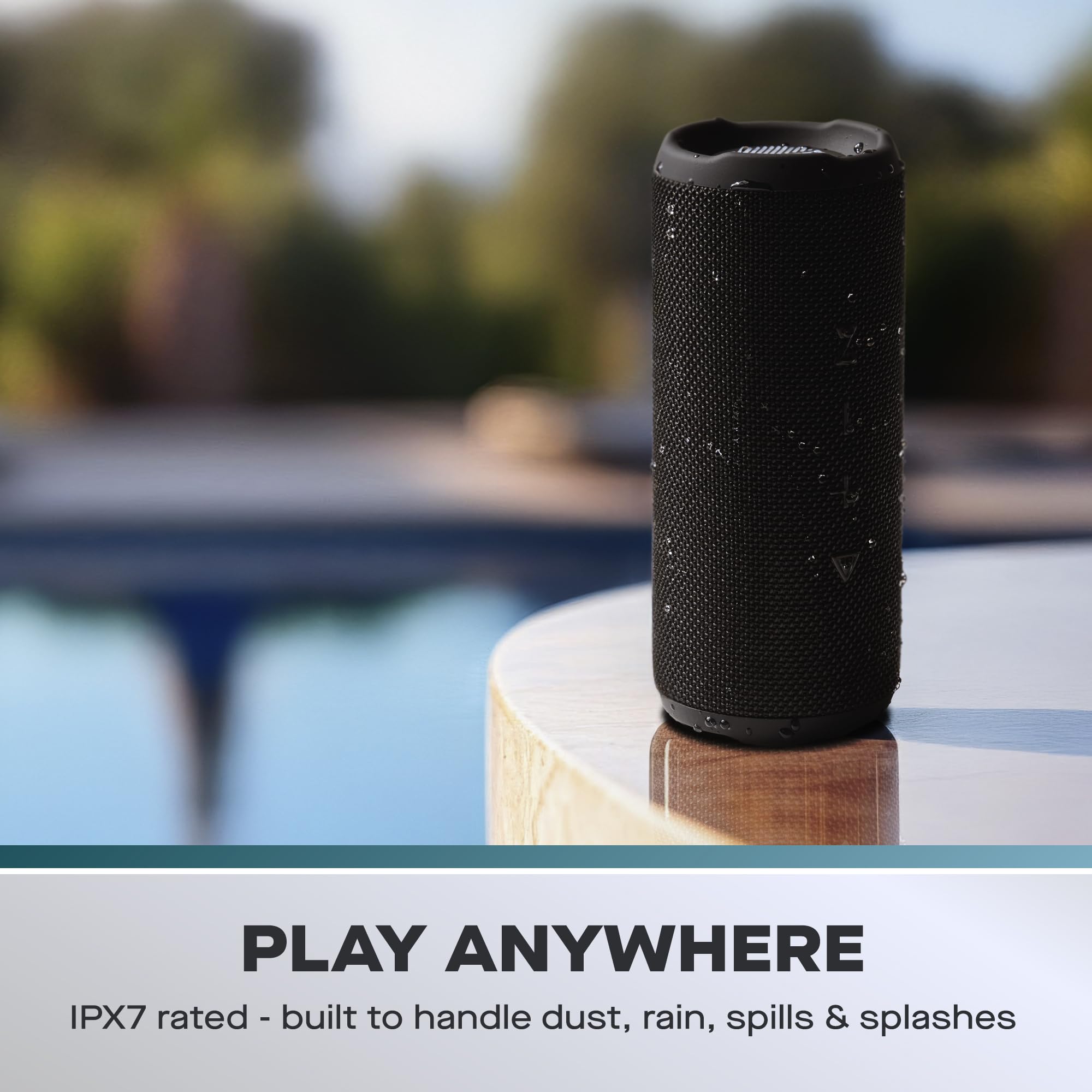 Daewoo Boom Beat Splash Enceinte Bluetooth Portable étanche 30 W, stéréo sans Fil avec TWS, lumière RVB, AUX, USB et Micro SD, Noir