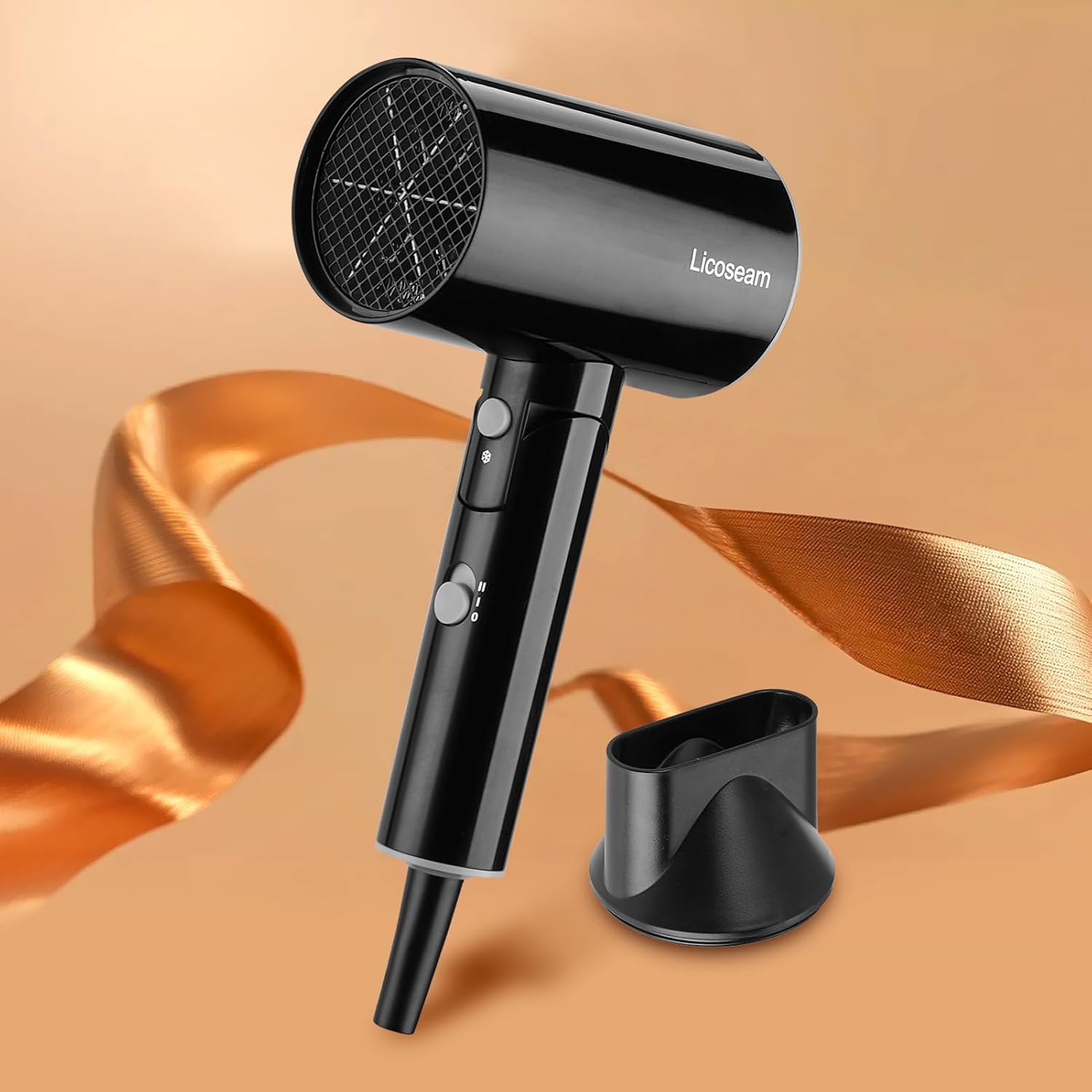 Hair Dryer, 1600W Small Foldable Hair Blow Dryer, Fast Drying Compact Hair Dryer, Black - Image 6