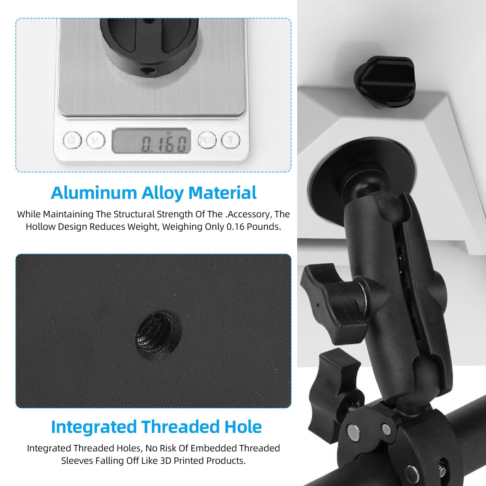 for Starlink Mini Fixing Clamp Adapter Aluminum Satellite Dish Tripod Adapter, Secure Mounting, for Outdoor Activities, Travel, Home Use