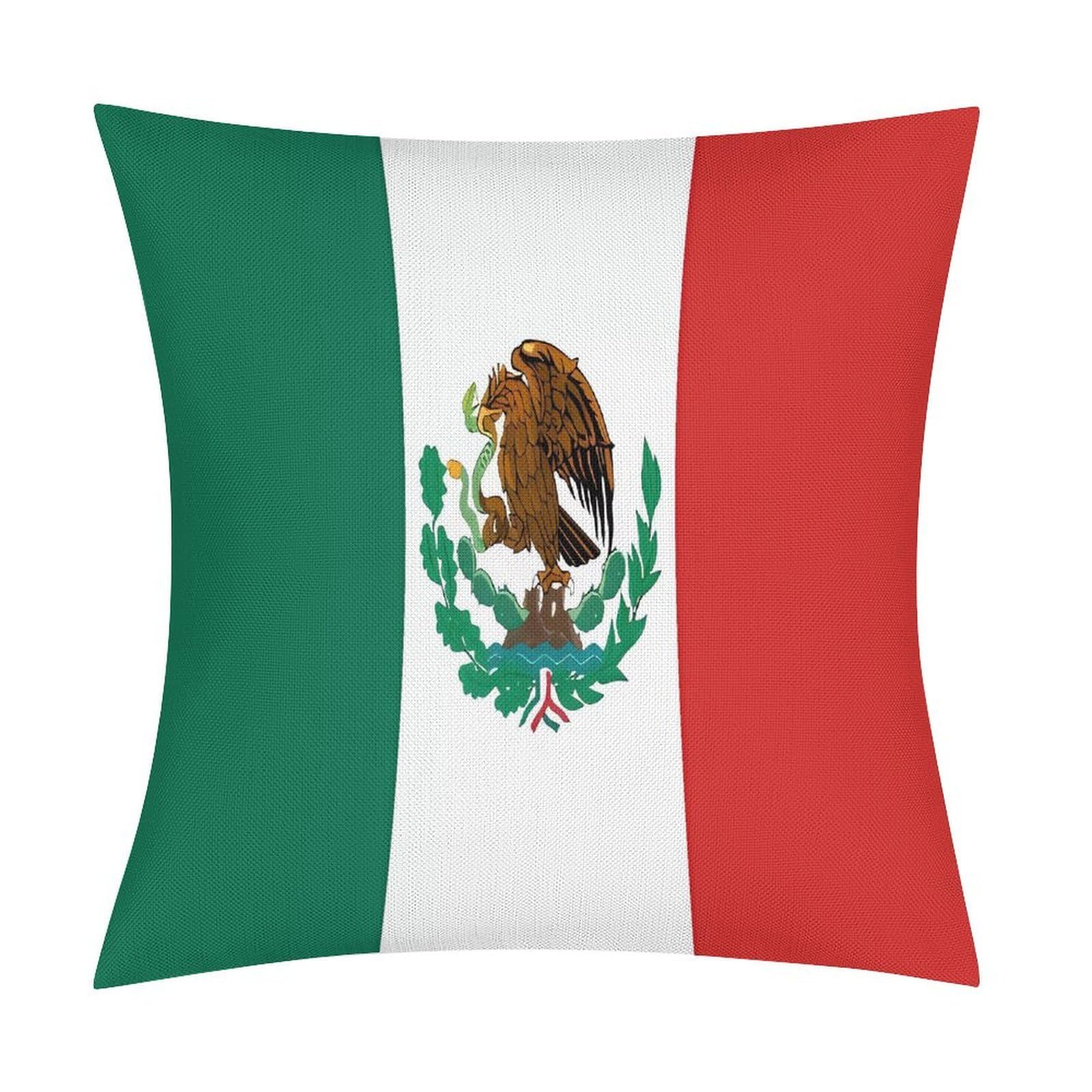 Fodpand Style Flag Of Mexico Pillow Covers 18X18 Inch, Pillow Cases Boho Farmhouse, Throw Pillow Covers For Couch Sofa Bed Spring Home Decor