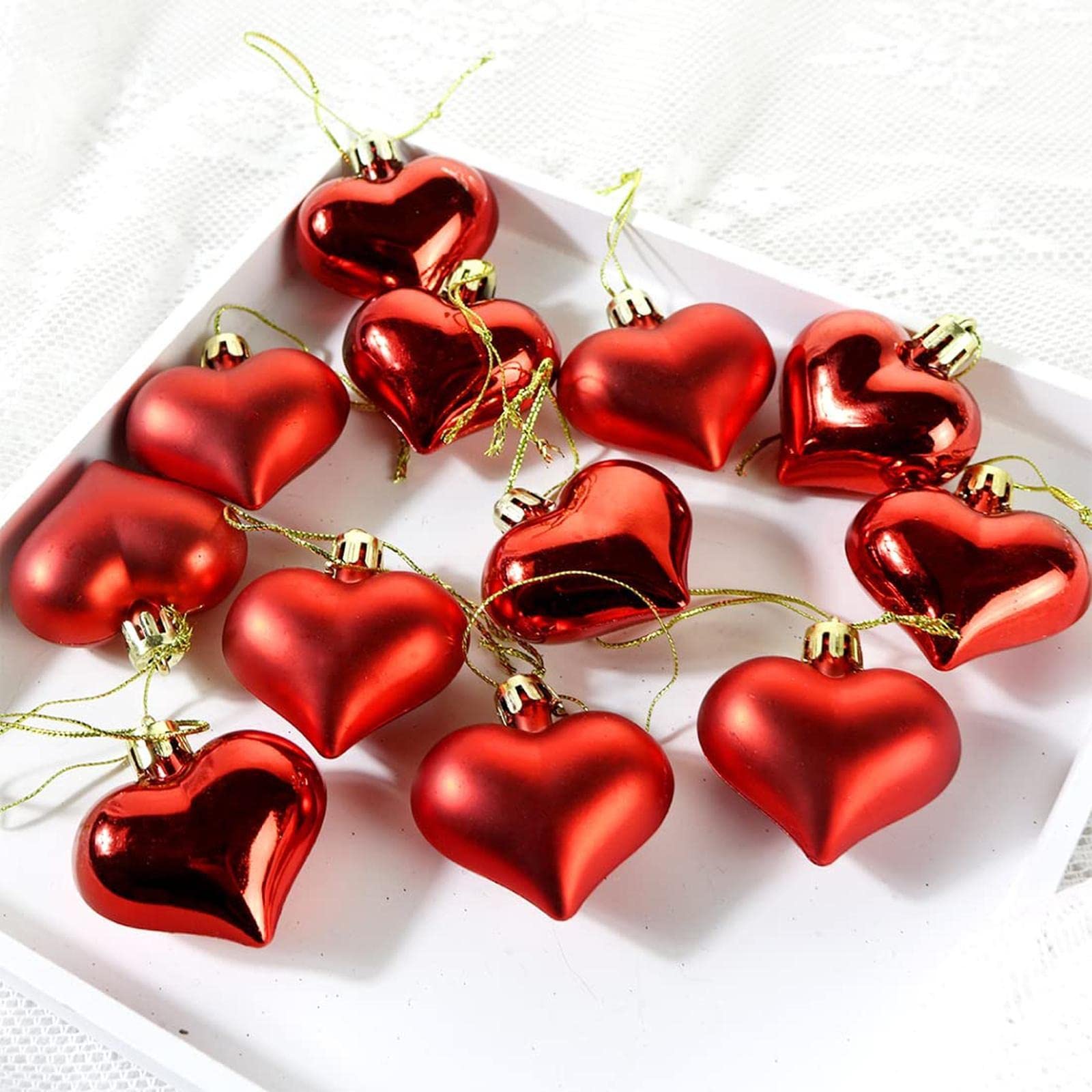 Ornamenti A Forma Di Cuore Per San Valentino, Palline A Forma