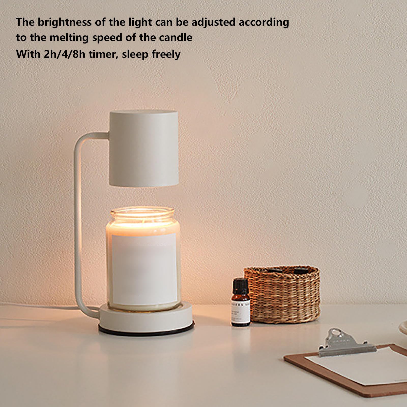 HAZARA Lampe à Bougie, Lampe Chauffante pour Bougie avec Minuterie,Variateur Et 2 Ampoules, Chauffe-Bougies avec Minuterie Cadeaux de Noël pour Les Amateurs de Bougies,A-Black
