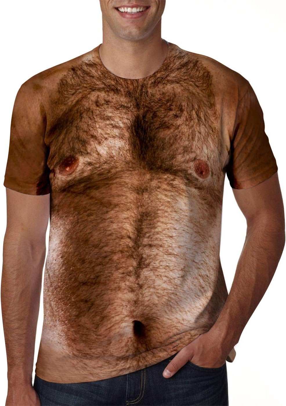 uideazone Mens Short Sleeve T-Shirt Casual 3D Creative Print Crewneck Graphic Tees