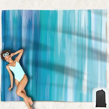 Beach Blanket Waterproof Sandproof Oversized 95x 80,Sand Free Beach Mat with Corner Pockets,Portable Mesh Bag for Travel and Outdoor Camping (Dreamsea) (Dreamsea)