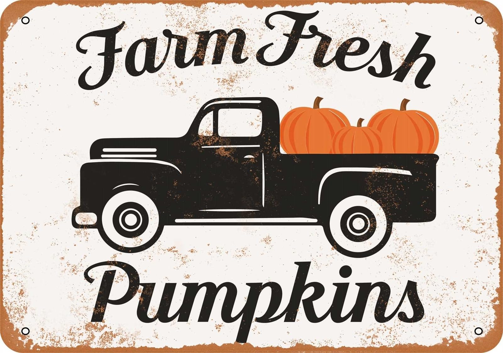 Miaomansenstore Metal Sign - Farm Fresh Pumpkins - Vintage Look Home Decor