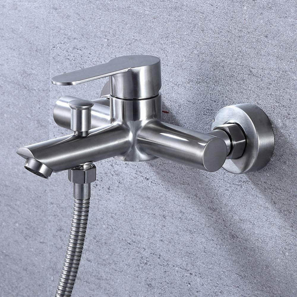 Kit de robinets de jardin d'extérieur en acier inoxydable avec mitigeur de douche moderne à levier unique robinets d'eau froide et chaude