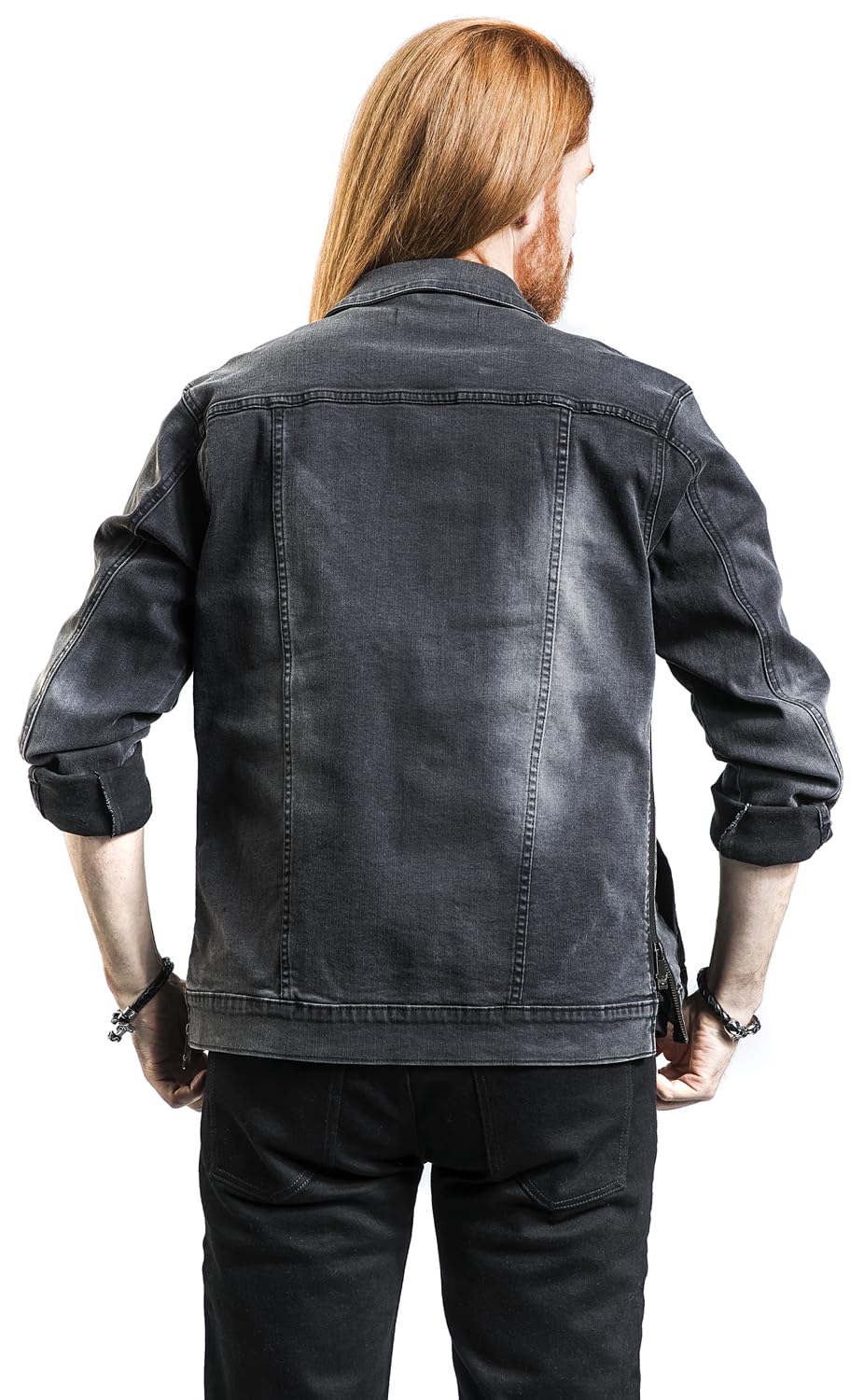 Black Premium by EMP Hombre Chaqueta gris oscuro con bolsillos en el pecho y cinta de botones