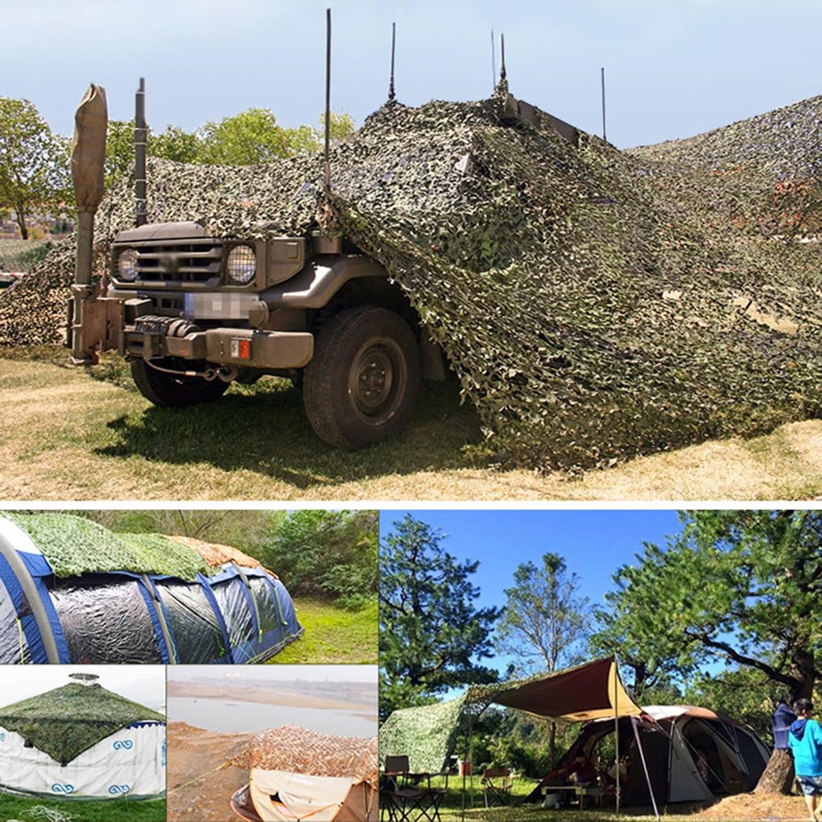 Filet de Camouflage Treillis de Camouflage 1x5m 1.5x5m 2x6m 2.5x6m 3x7m 3.5x7m 4.0x8m 4.5x8m 5x9m Camo Filet de Chasse pour Le Camping, La Chasse, La Photographie, Le Tir, Le Balcon, La Décoration De