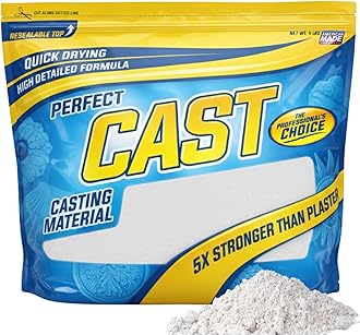 Perfect Cast Mold Casting Powder, Fast-Curing, Non-Toxic, Water-Based Material for DIY Sculptures, Jewelry, Crafts & Models, USA Made, 4 lb Bag