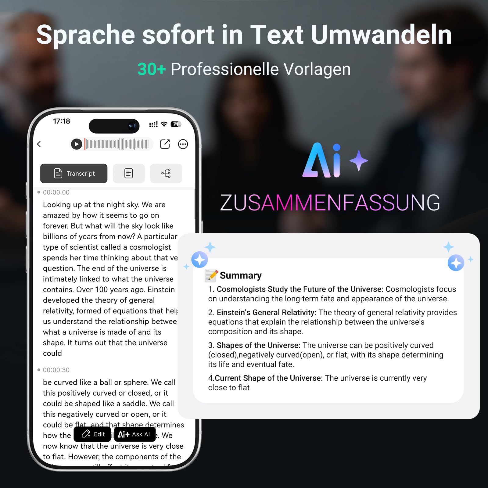 MECHEN KI Diktiergerät Digitales, 64GB Aufnahmegerät mit KI-Technologie zum Transkribieren und Zusammenfassen, App-Steuerung, Unbegrenzte Cloud, Unterstützt 81 Sprachen (Grau) | KI-Transkription Zusammenfassungen in 80+ Sprachen, Bluetooth, Magnetische Te