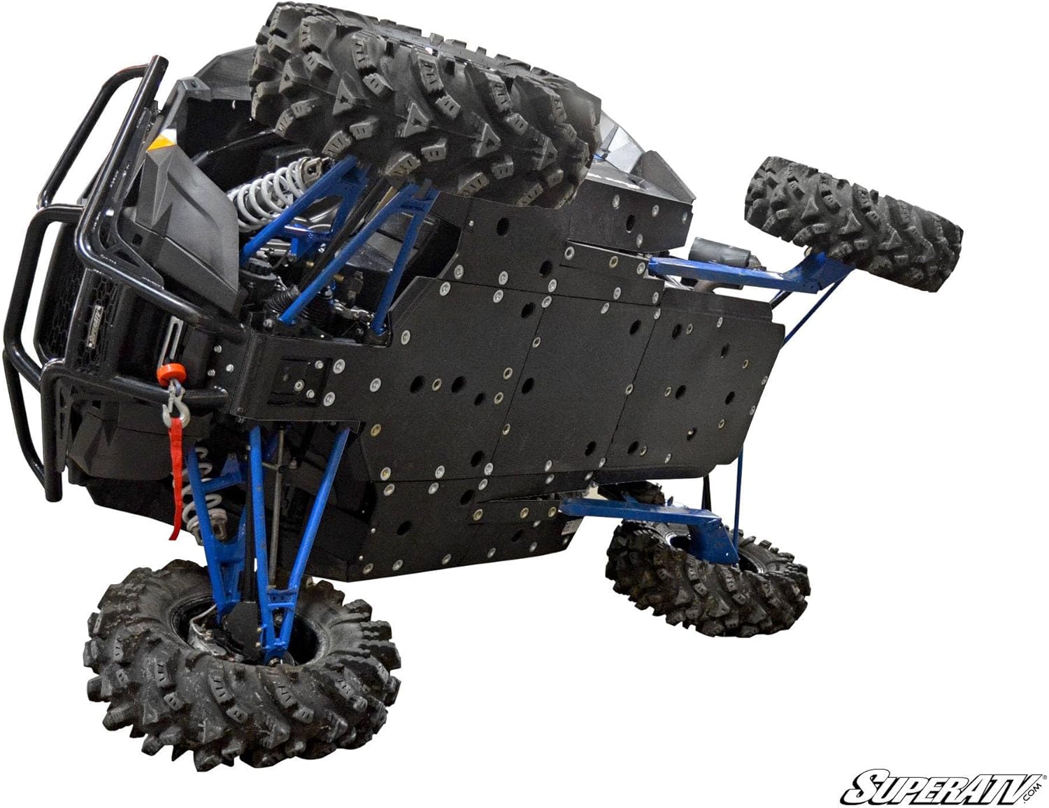 SuperATV ARMW Heavy-Duty Skid Plate for Polaris Models - (see Fitment) - Ultra-Durable UHMW Full Undercarriage Protection, Easy Installation,