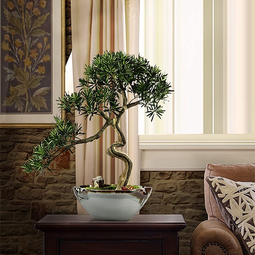 Árbol de simulación, bonsái de pino, para dar la bienvenida a los invitados en la sala de estar, plantas falsas para decoración del hogar, sala de estar y oficina, árbol bonsái artificial