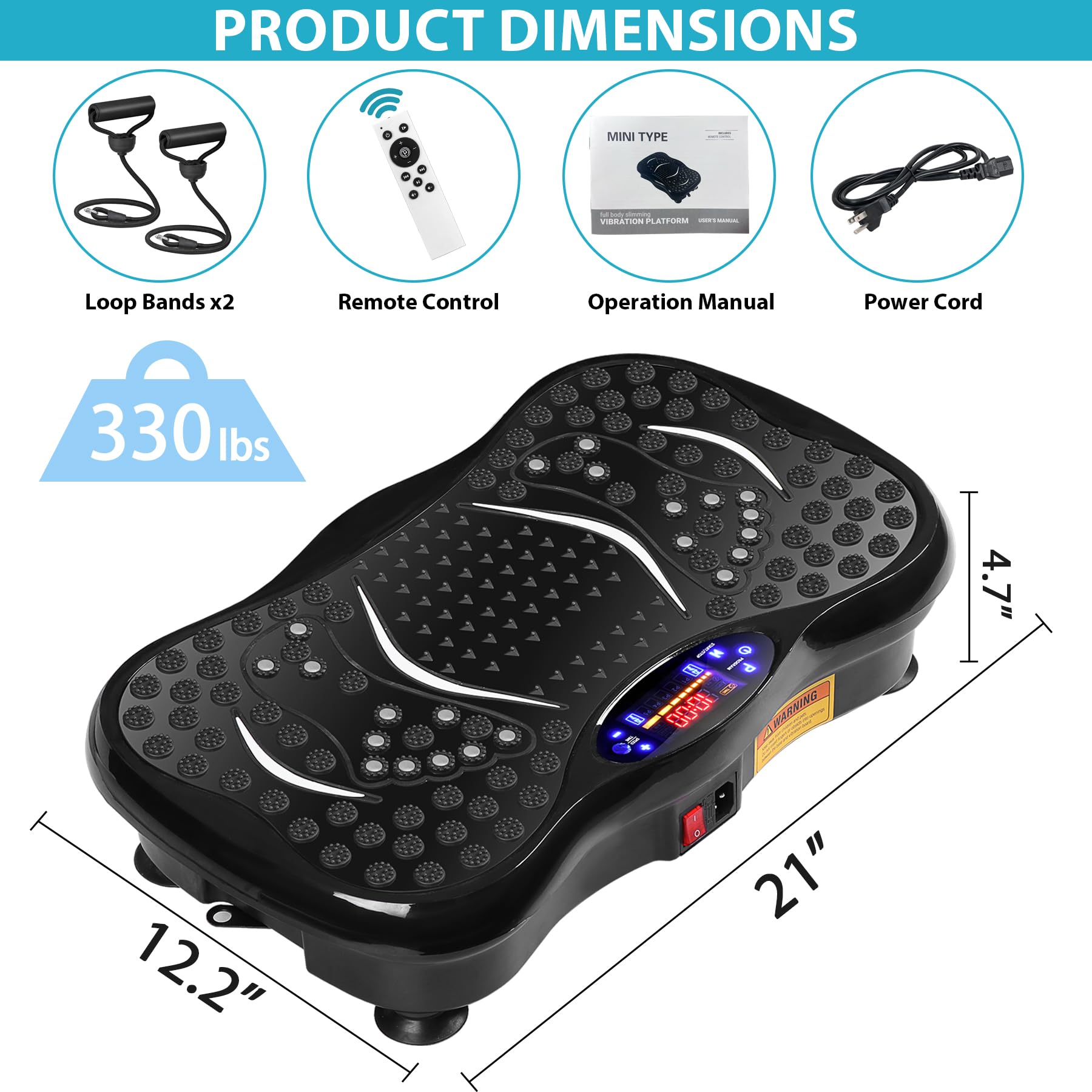 Macchina di esercizio della piastra di vibrazione, piattaforma di vibrazione per l'allenamento di tutto il corpo, drenaggio linfatico, macchina di supporto di vibrazione Power Waver per la perdita di