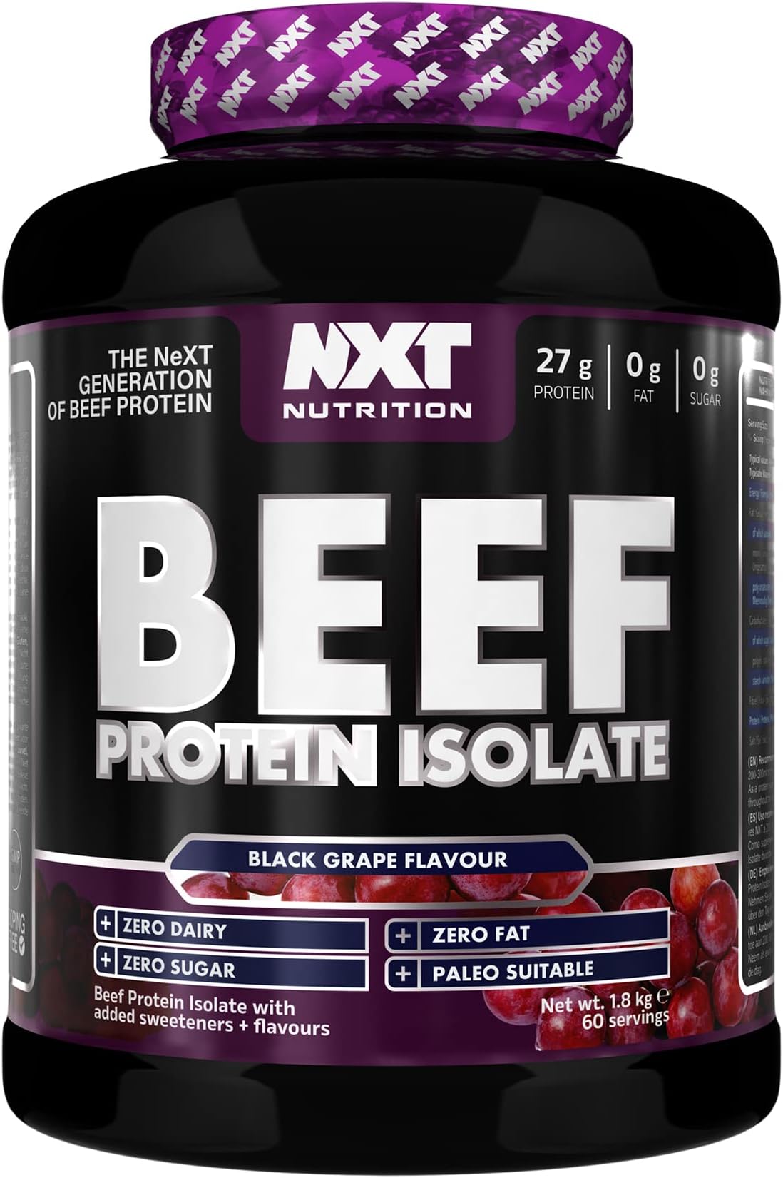 NXT Beef Protein Isolate Black Grape 1.8kg 60 Servings