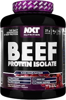 NXT Nutrition Beef Protein Isolate Powder - Protein Powder High in Natural Amino Acids - Paleo, Keto Friendly - Dairy and Gluten Free | 1.8kg (Black Grape)