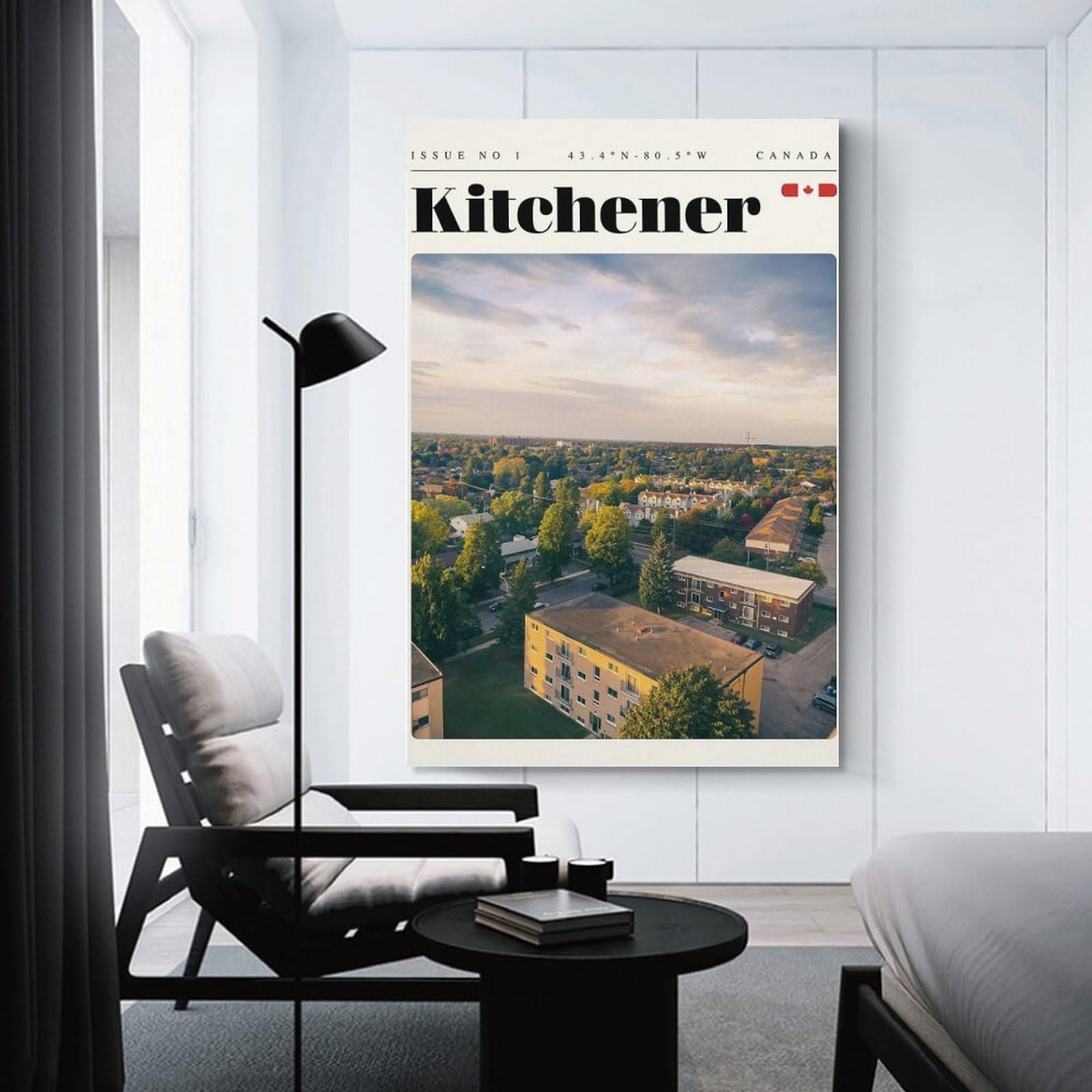 Junmoney Decorative Canvas Print Kitchener Ontario Travel Art, 12x18inch(30x45cm), for Entrance Walls, Hall Decor Or Foyers, A Stylish Accent for Home Entrances