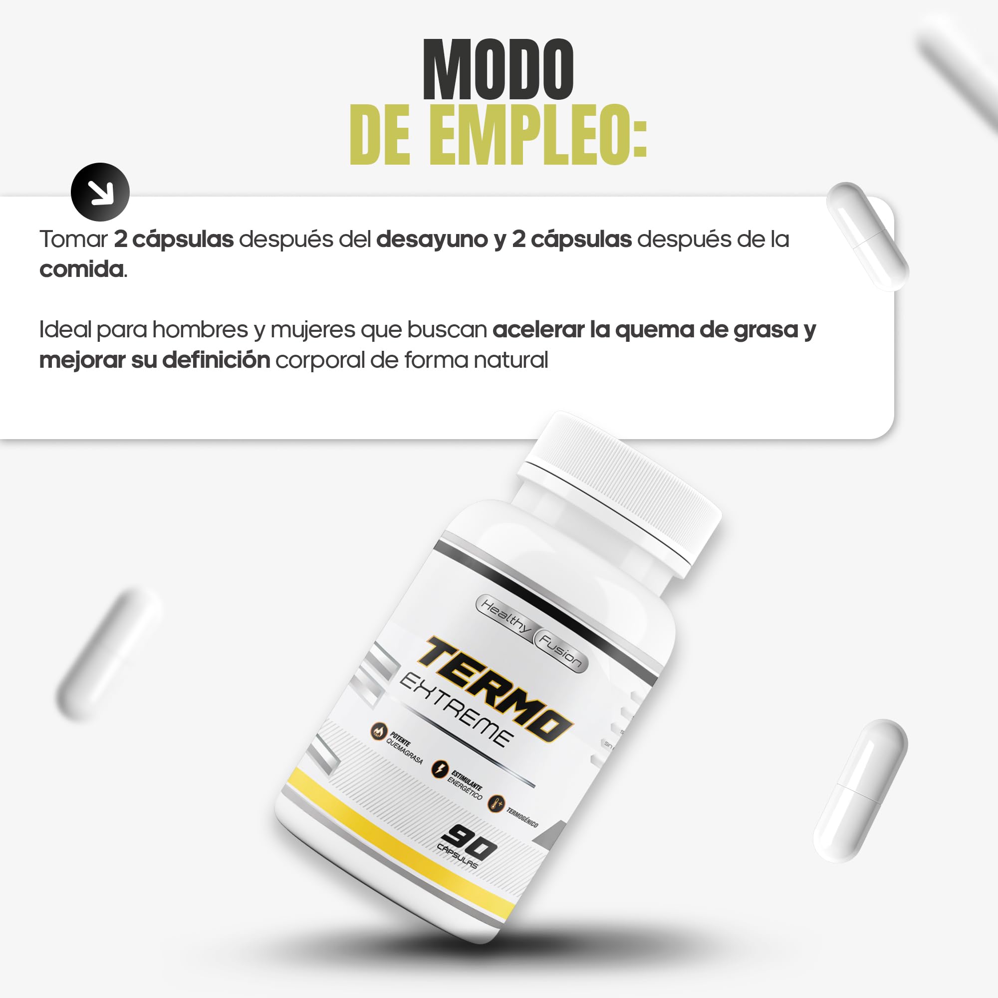 Adelgazante potente muy rápido hombre y mujer | Quemagrasas, Termogénico y  Supresor del Apetito | L-Carnitina, Glucomanano y CLA | Pastillas para  adelgazar rápidamente hombre y mujer