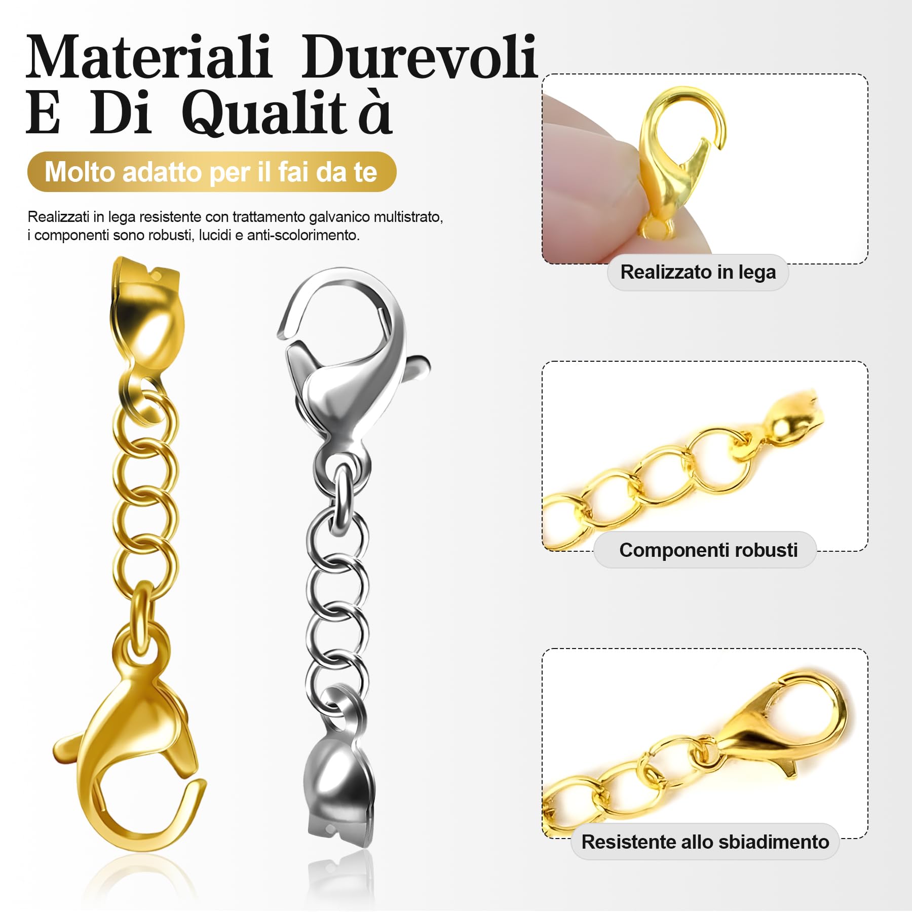 RUBYCA – 20 Braccialetti Oro Rigidi Aperti Con Sfera A Vite, Base Per Ciondoli Fai Da Te, Compatibili Pandora, Diametro 7 Cm - 5