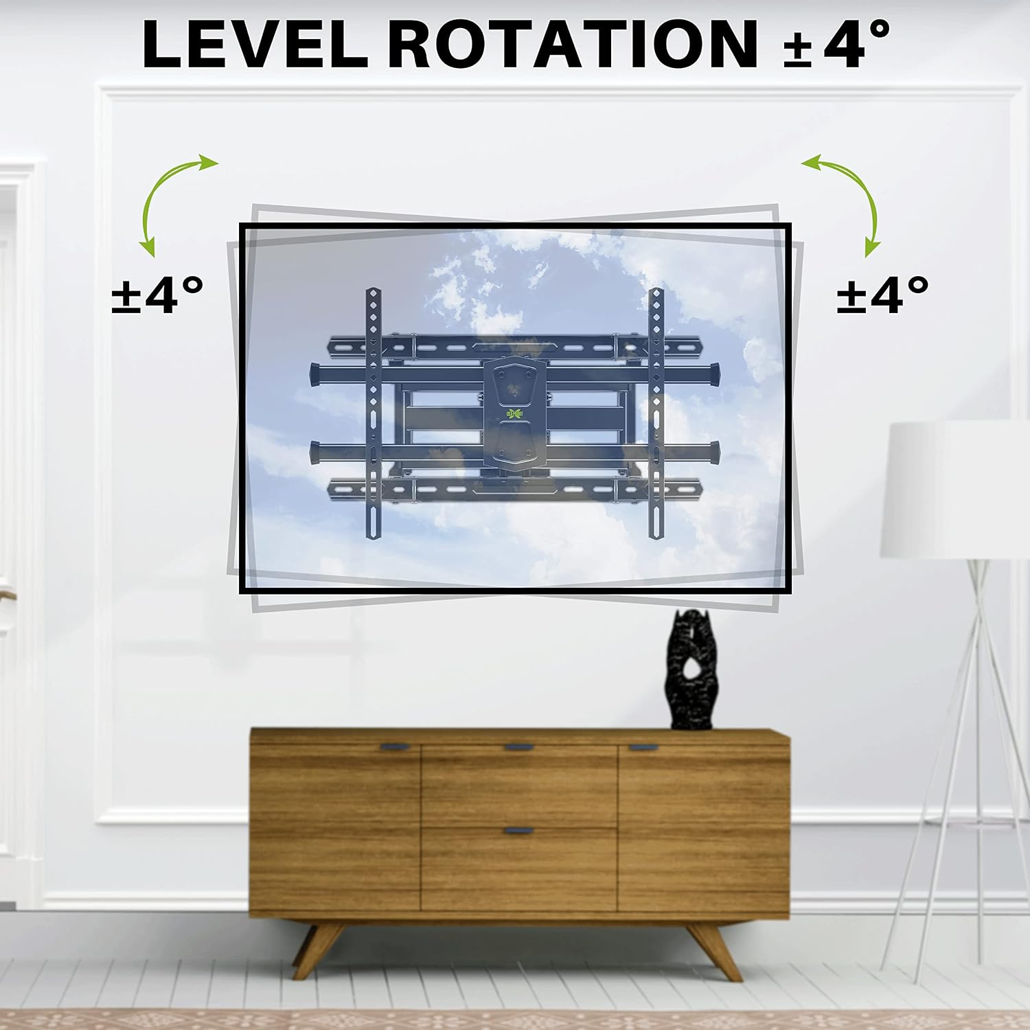 USX MOUNT TV Wall Mounts Fit 16" 18" or 24" Studs for 42"-80" TVS Holds up to 110lbs, Full Motion TV Wall Mounts Tilt Swivel Extension TV Mounts with Dual Articulating Arms, Max VESA 600x400mm