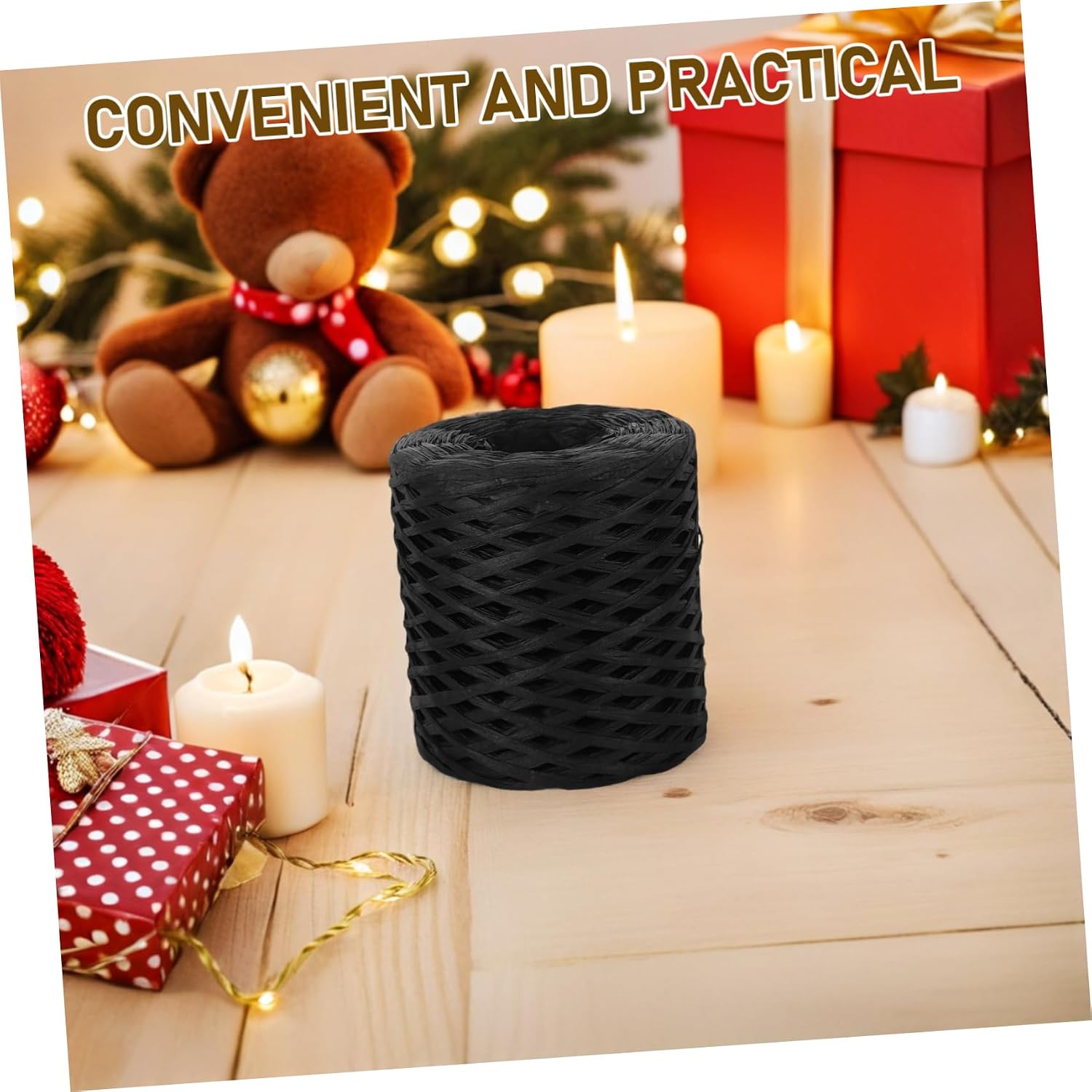 Angoily Raffia Paper Ribbon for Craft Wrapping Crochet Yarn DIY Decorations Festive Packing String