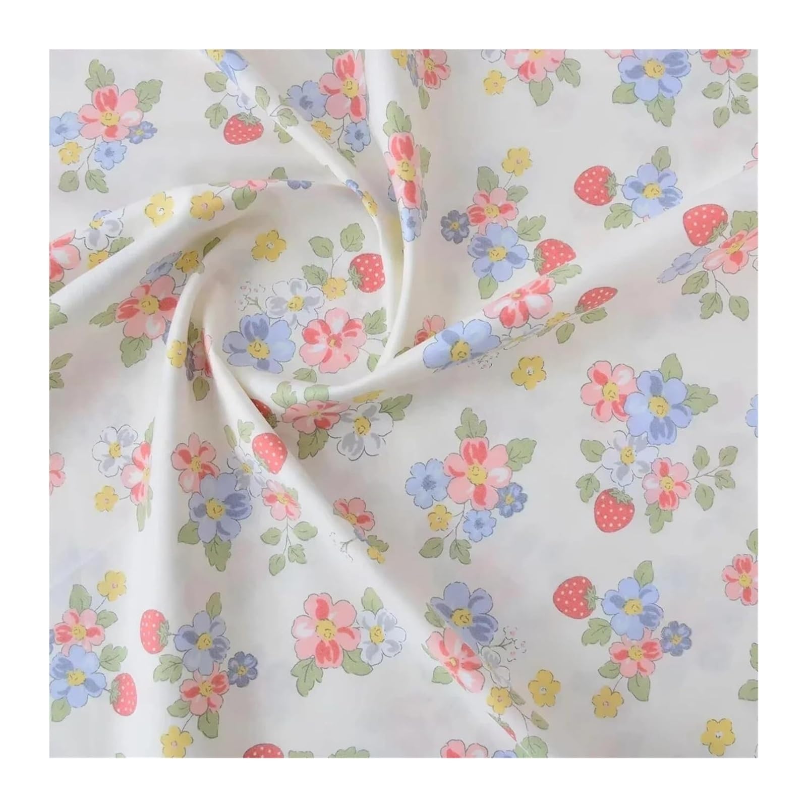 Quilting Cotton, Cotton Fabric 40s Poplin Floral Print 160x50cm(Color1)