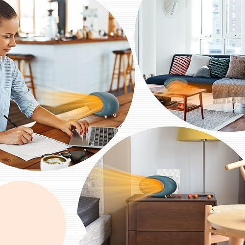Miniatura 7 de Calentador de escritorio, calentador de escritorio pequeño de 600 W para uso en interiores, calentador de escritorio personal de calor de seguridad
