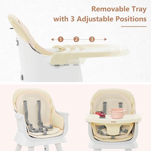 Miniatura 6 de INFANS Silla alta 8 en 1 para bebé, silla alta convertible para bebés y niños pequeños, asiento elevador de comedor para bebés, mesa de bloques de