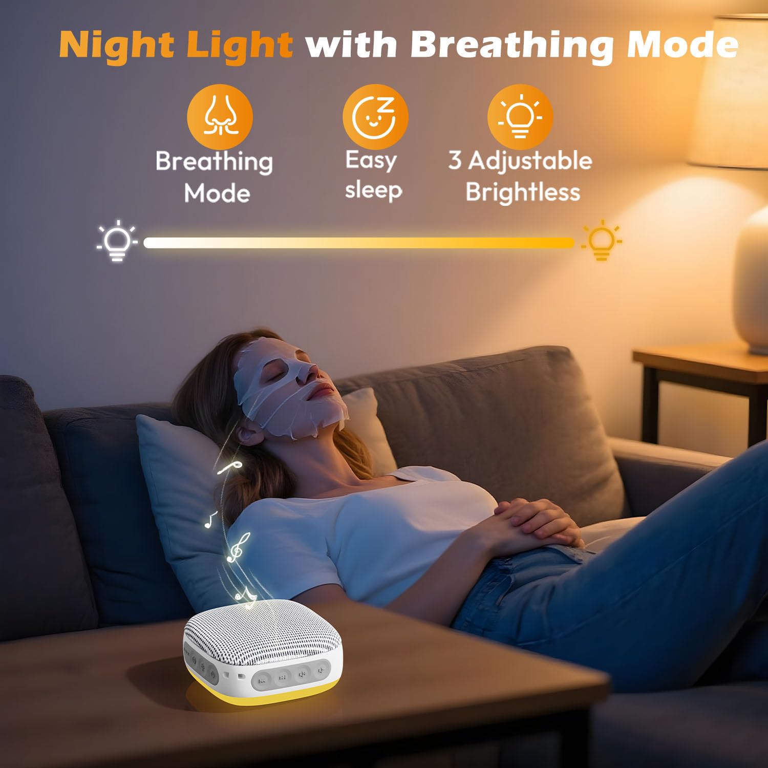 HOMEBEST Macchina audio per adulti, bambini, mini macchina audio portatile per dormire, jack per cuffie e timer, 21 suoni fluidi, mascheratura del rumore per la privacy in ufficio, asilo nido,