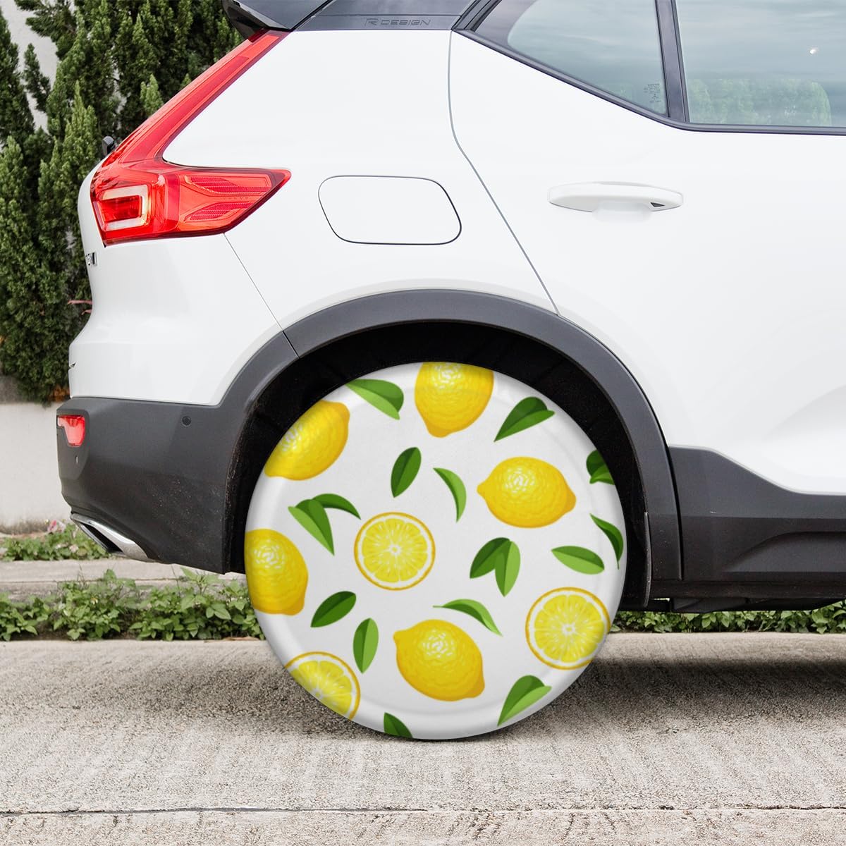 Watercolor Lemon Tire Covers Portable Spare Tire Cover Soft Durable Waterproof Dustproof Set of 4 Bags 15 Inches for Car Truck SUV Trailer Camper
