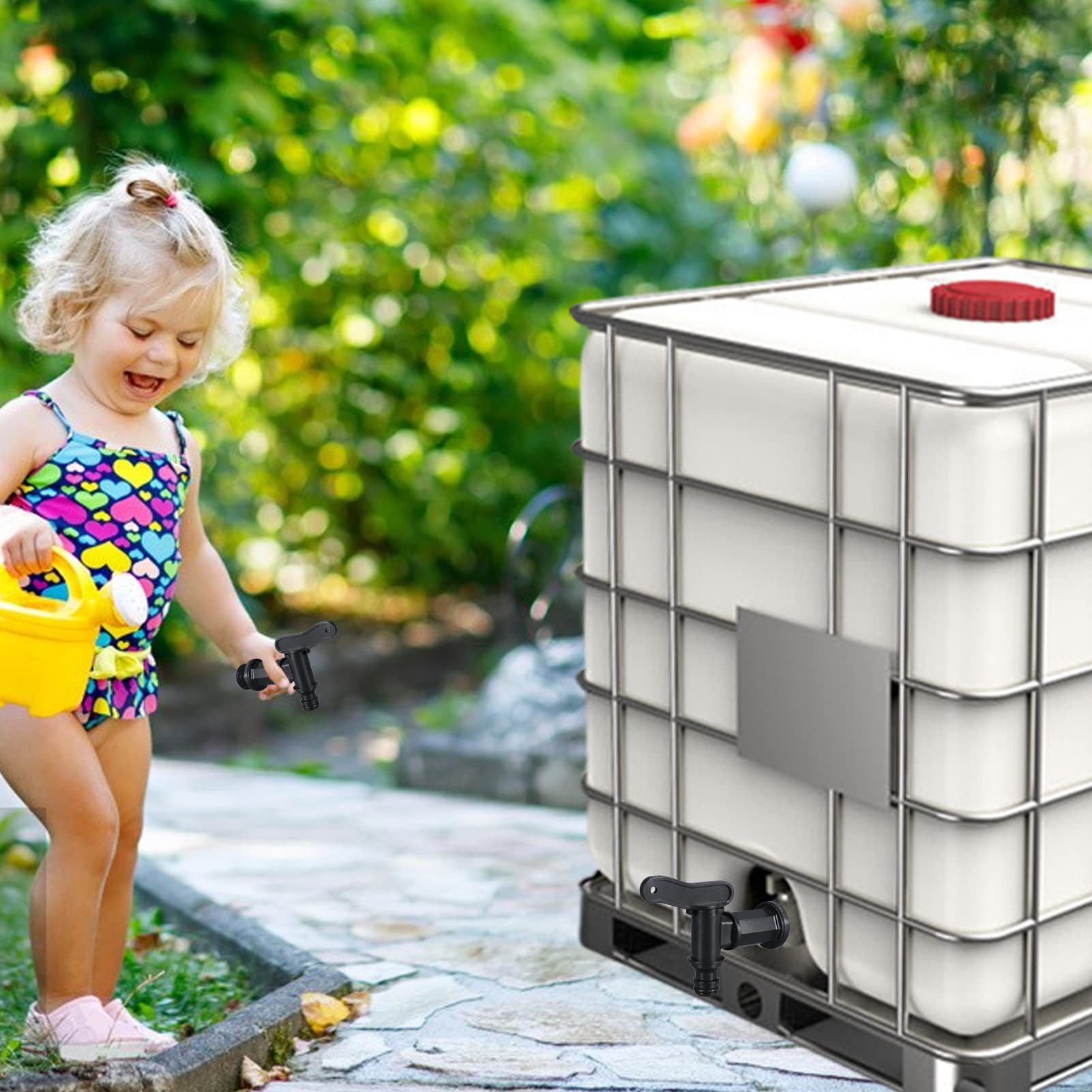 Rubinetto Per Serbatoio Acqua Piovana 1000L - Attacco 3/4'' Con Dado E Guarnizione