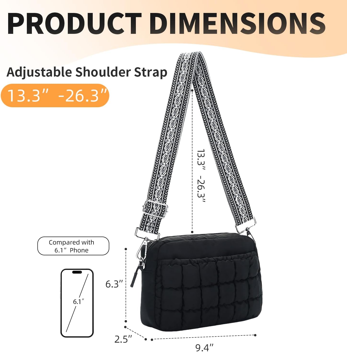 Herald Small Puffer Crossbody Bags for Women, Lightweight Nylon Quilted Shoulder Purse Handbag with Multiple Pockets - Image 6