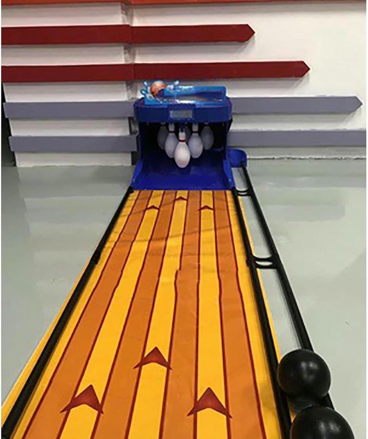 Indoor Bowling Ball Sports Game Console, Combo Game Table Set with Automatic Reset, Lighting, Simulation Sound Effect, for Home, Game Room, Friends & Family