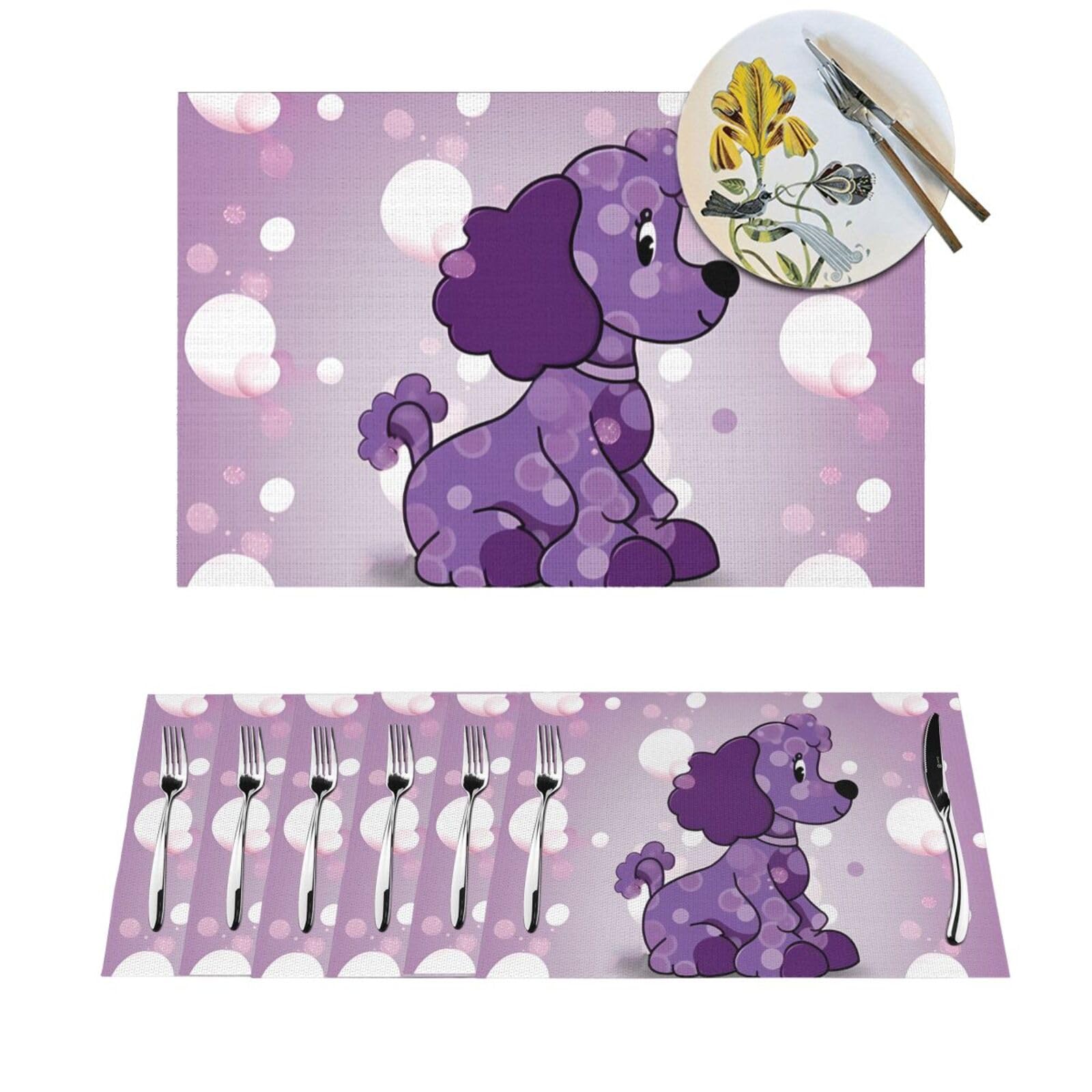 Set de table antidérapant lavable pour éliminer les taches de cuisine - Lot de 6 PVC