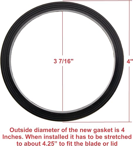 Miniatura 4 de Blendin Junta de repuesto, compatible con cuchillas Nutribullet RX 1700W NB-301, N17-1001 y tapas Stay Fresh (paquete de 2)