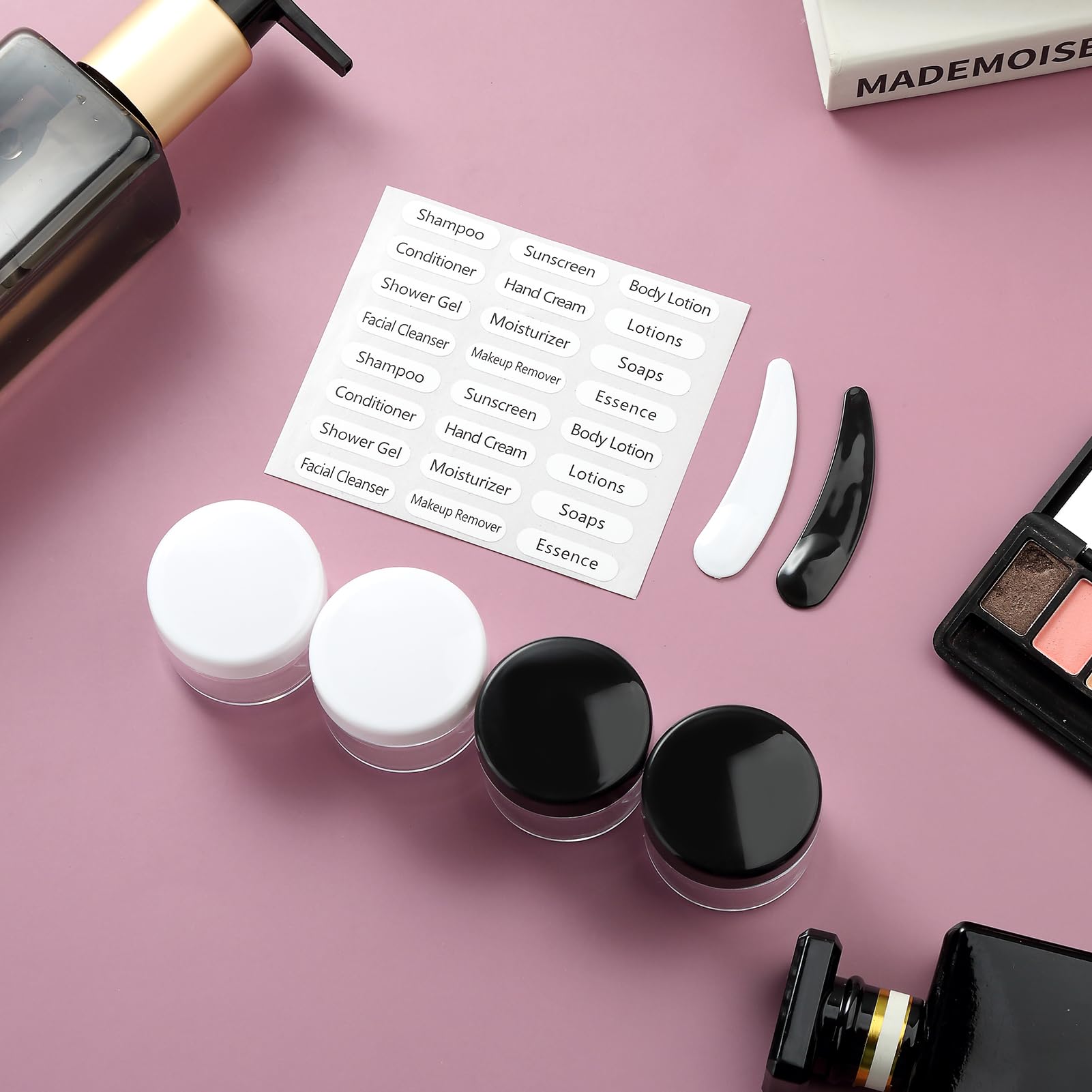 Mrsdry Confezione da 16 bottiglie da viaggio per articoli da toeletta, contenitori da viaggio in silicone oversize per articoli da toeletta, a prova di perdite, ricaricabili per shampoo e balsamo