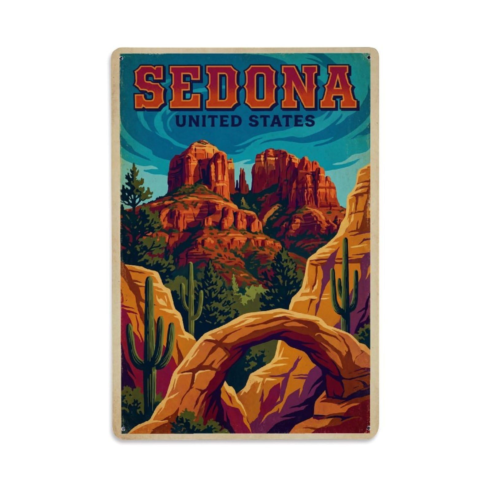 USA Sedona Travel Retro Metal Tin Sign