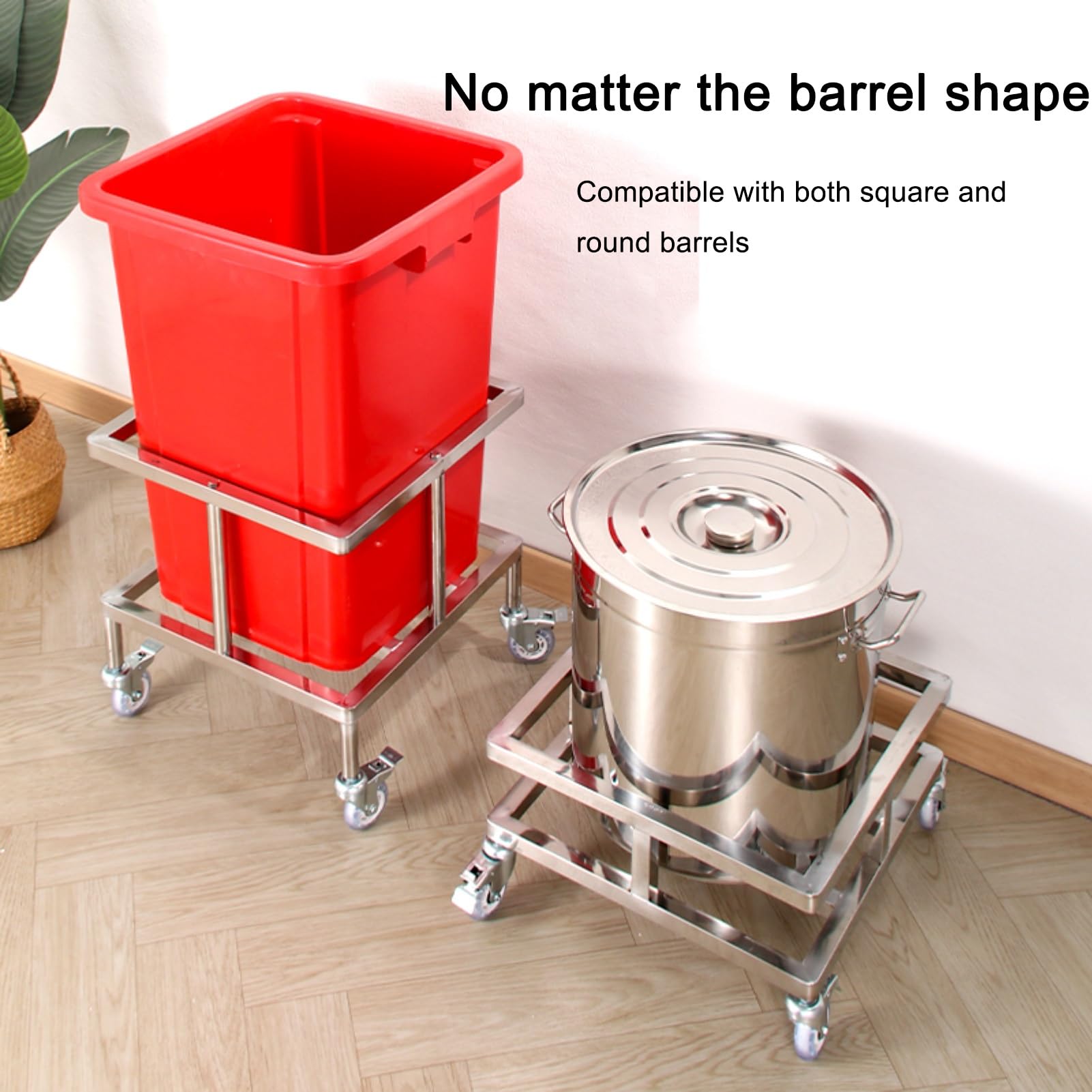 Supporto Pentole in Acciaio Inox Resistente, Supporto Bombole di Gas con Ruote Girevoli, Carrello Pentole Ristoranti, Cucine, Bar, Hotel, Garage(19.8x19.8x11in)