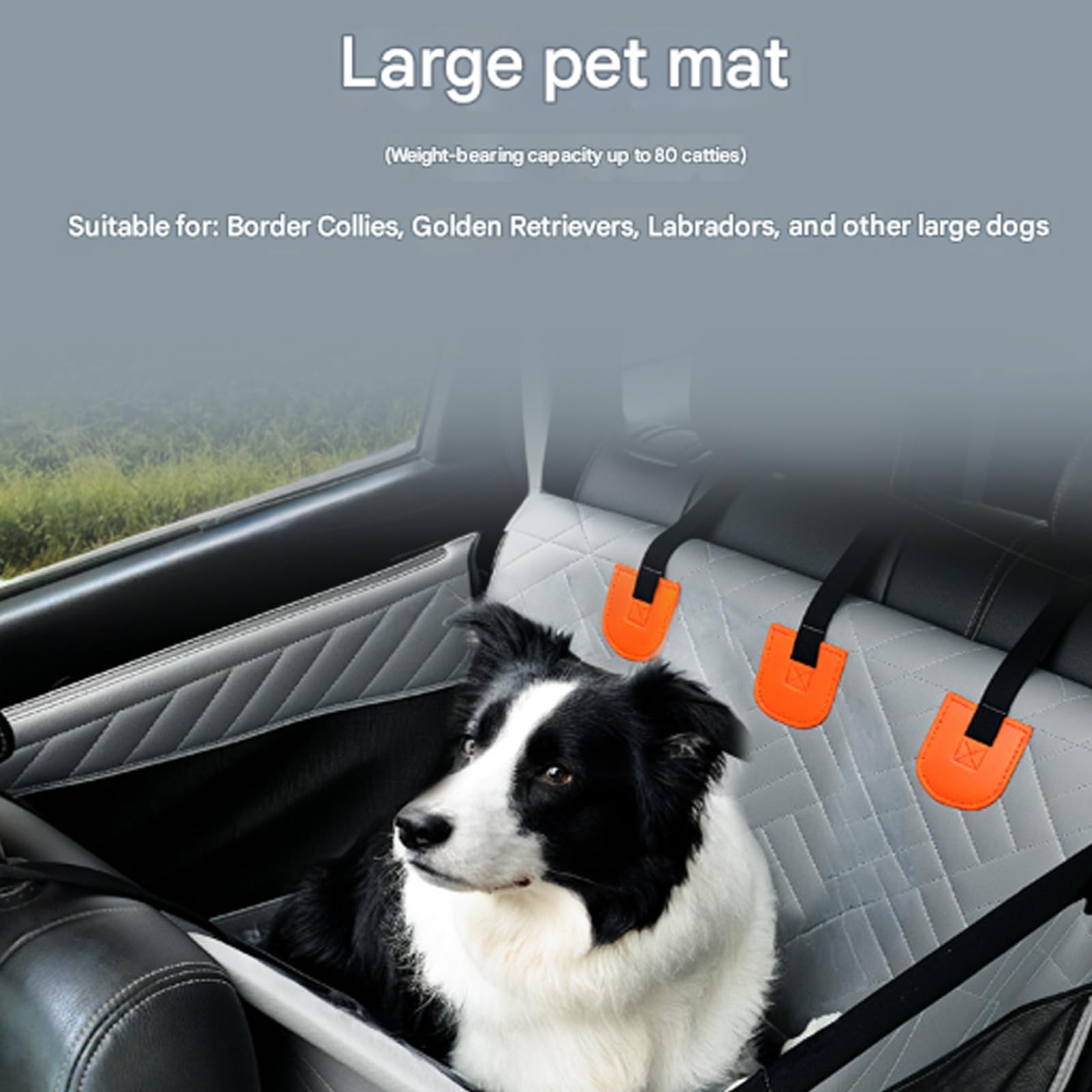 Alfombrilla segura para mascotas con clip de escape para el cuello, correa de silicona que sostiene doble tamaño impermeable para seguridad del perro durante el viaje para perros pequeños