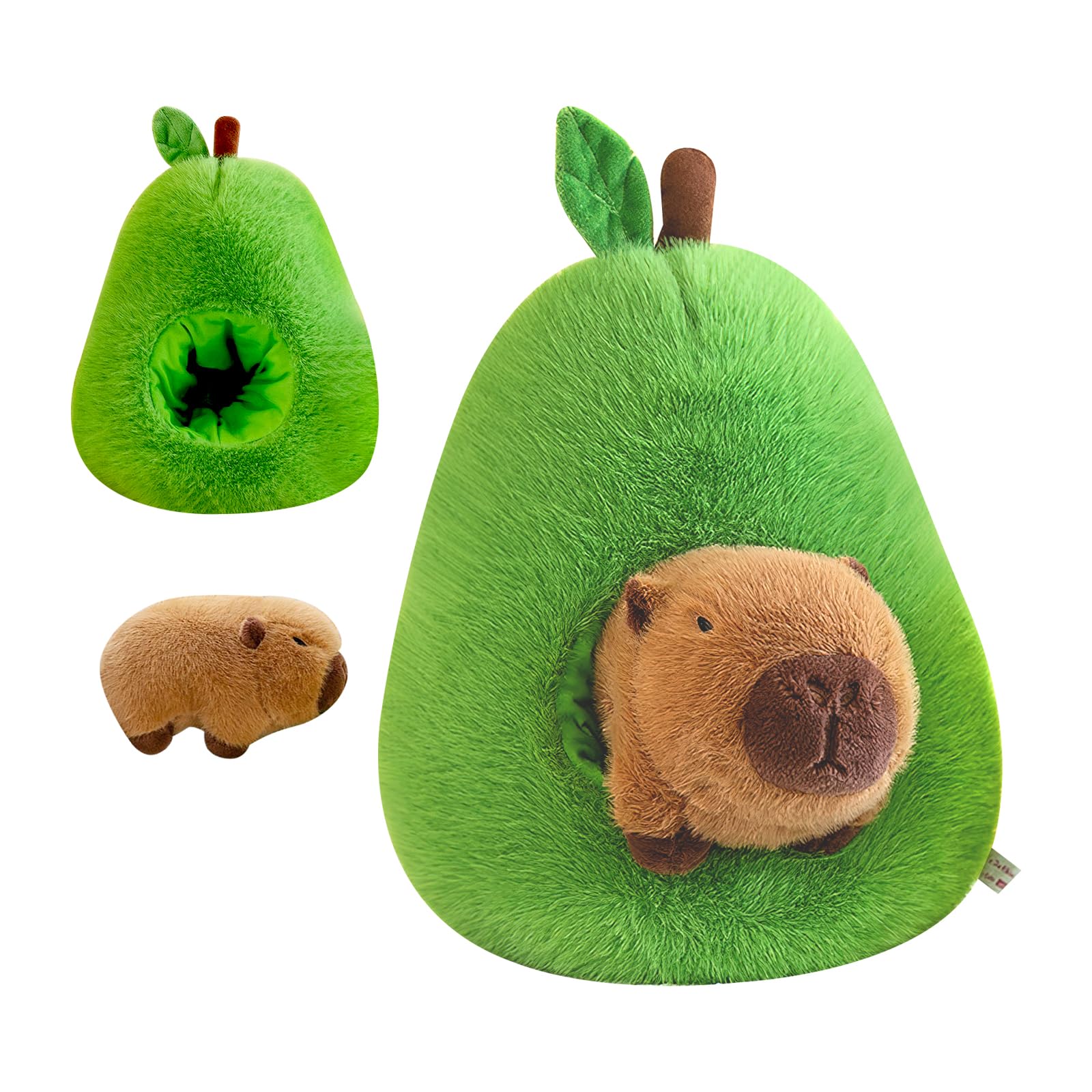 Grillix Capybara Kuscheltier Mit Avocado - 35 Cm, Superweich & Abnehmbar, Perfekt Für Kinder & Deko