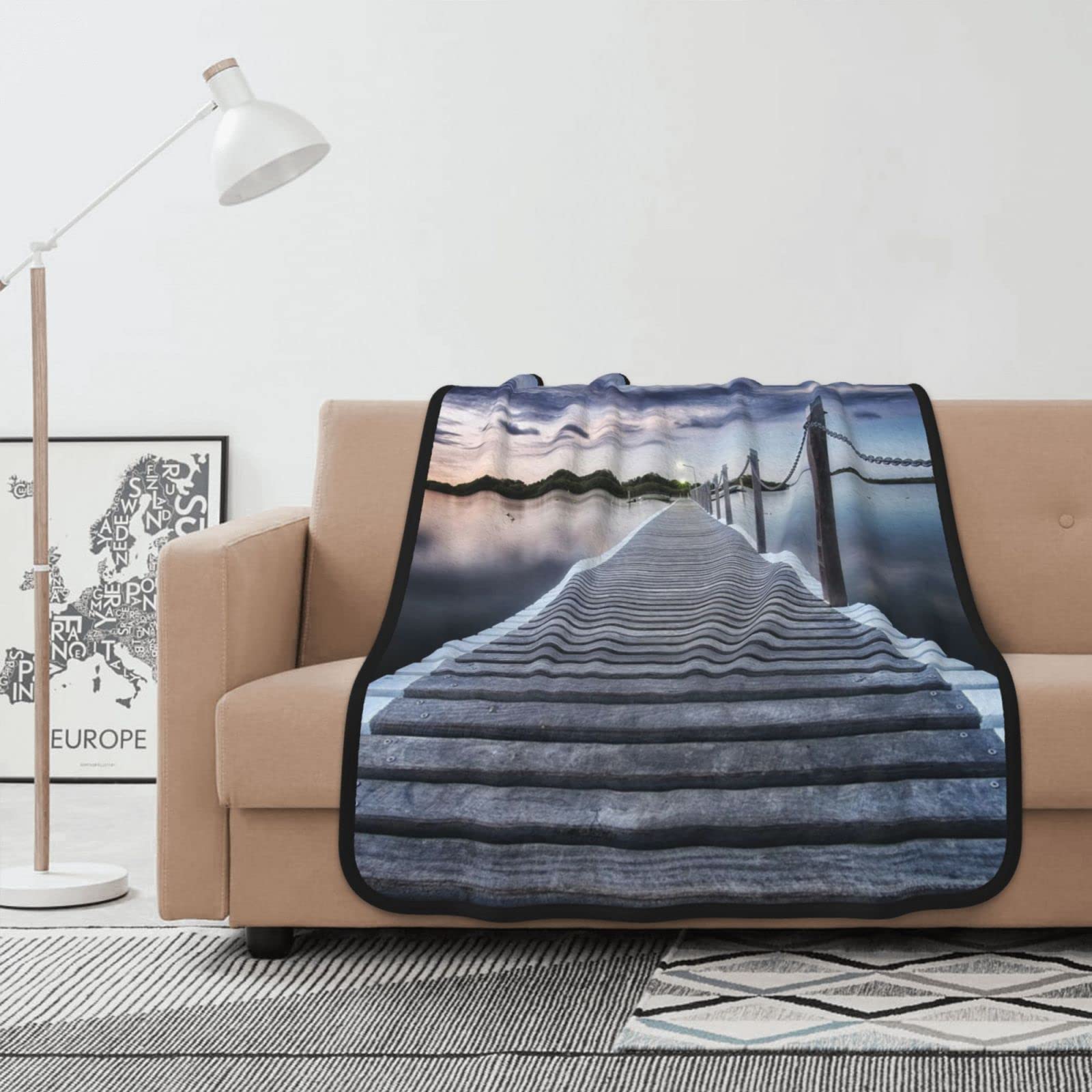 Couverture flanelle double face ultra confortable contre le froid pour canapé
