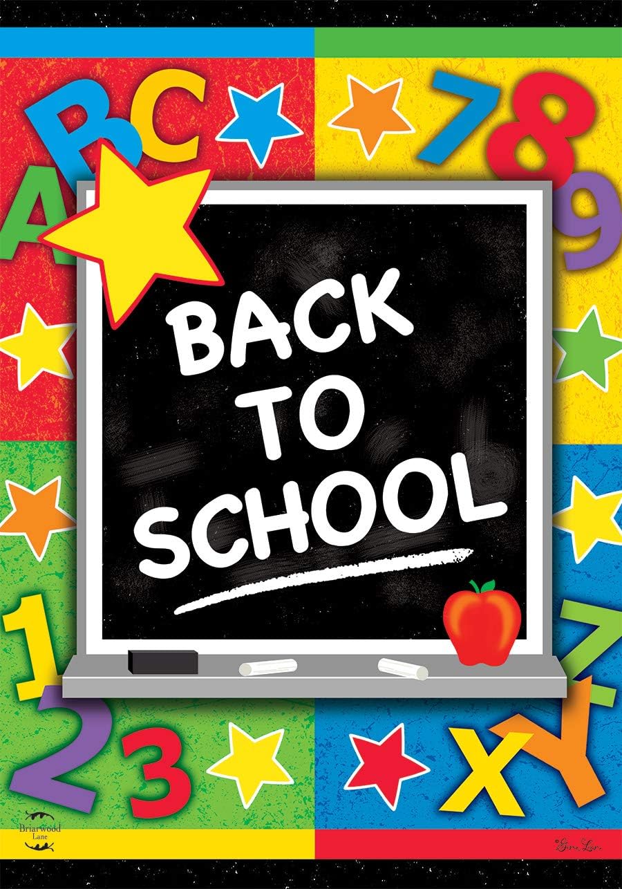 Back To School Chalkboard Fall Garden Flag Autumn ABC's Numbers 12.5" x 18"