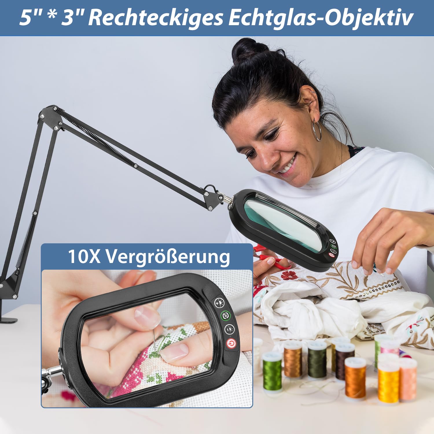 Lupe Mit 72 LED Licht - 6x Vergrößerung Für Reparatur & Hobby