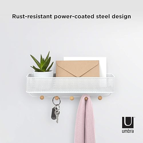 Miniatura 4 de Organizador Umbra Estique de entrada ideal para guardar llaves pequeños accesorios correo carteras y más acabado blanco
