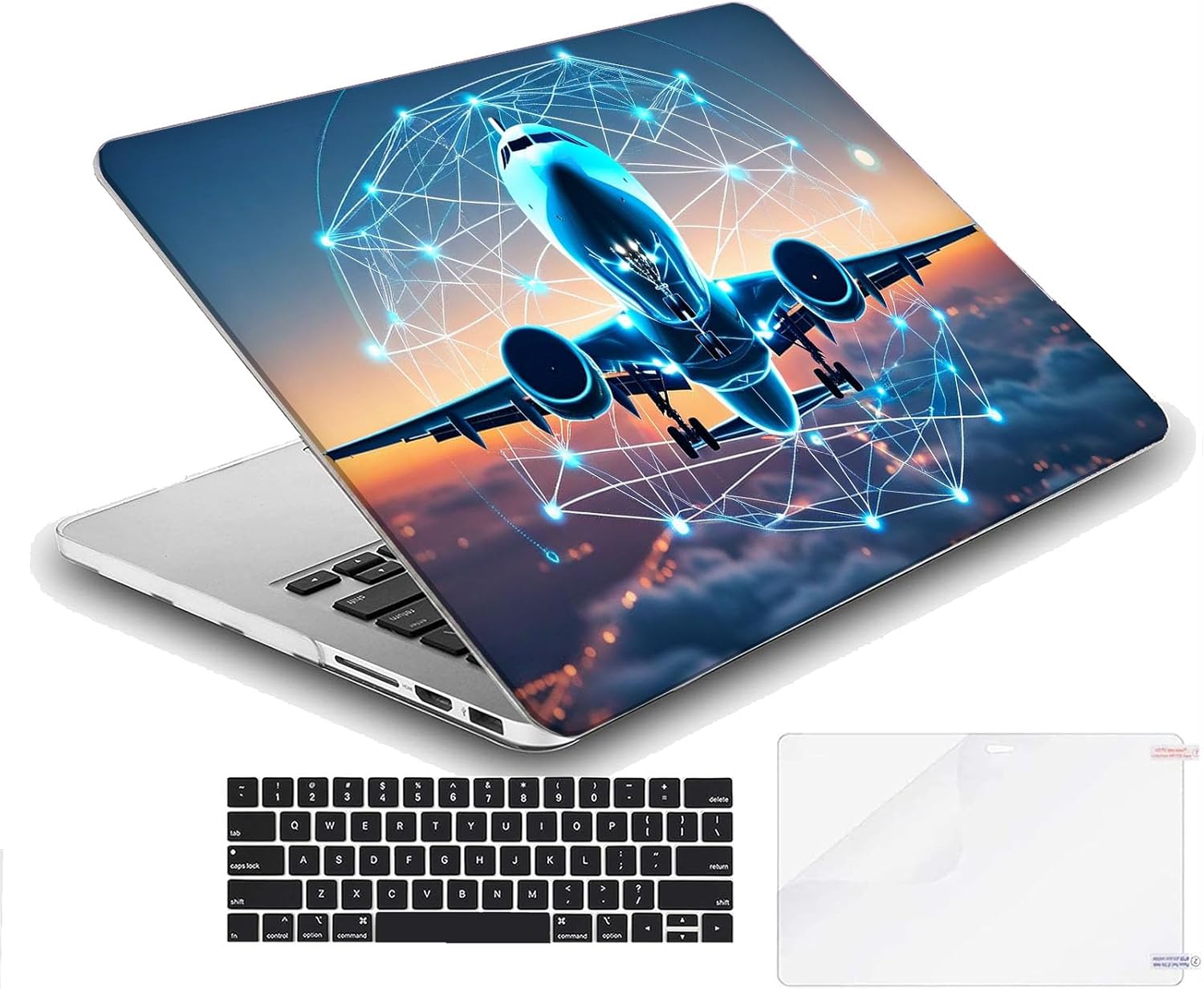 Compatible with MacBook Neo 13-inch, Hard Shell Case with Keyboard Cover and Screen Protector (A3404 A18 Pro chip, 2026 Release) - Airplanes MC21689