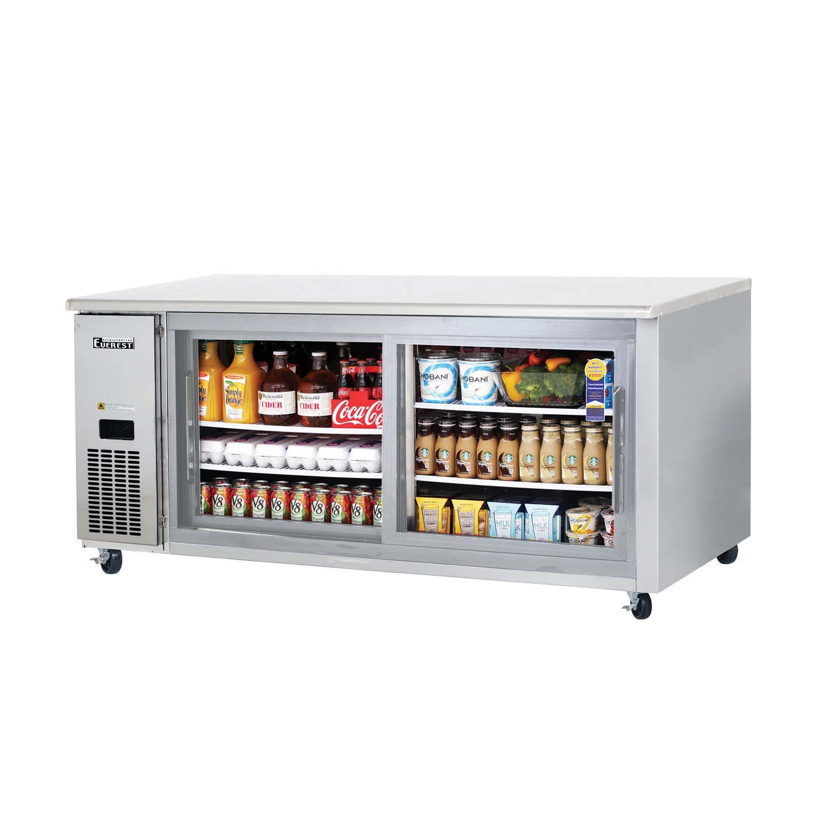 Everest Refrigeration ETGWR2 Undercounter Worktop Refrigerator 2 Doors, 115v, NSF - 22.0 cu. ft. on Fridge.com
